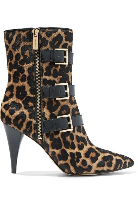 michael kors leopard print calf hair shoes|high heel leopard boots.